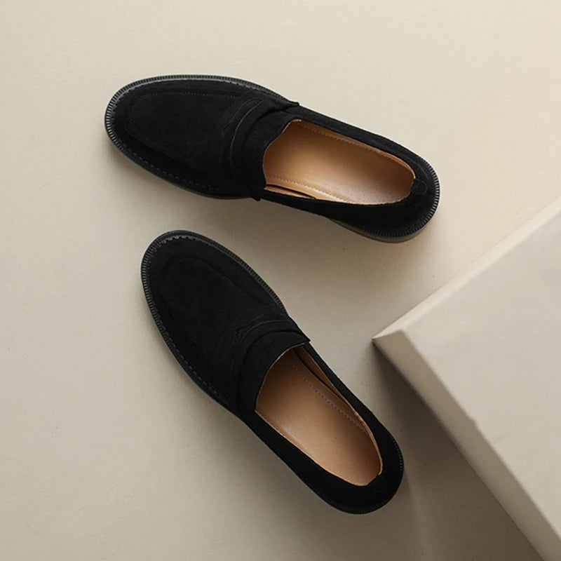 Chaussure Femme Nubuck Noir à Talon 4 cm