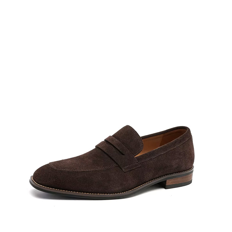 Mocassin Homme Daim Marron Fonce Mocassinno