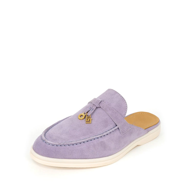 Mocassin Daim Femme Ouvert à Gland - Lavande