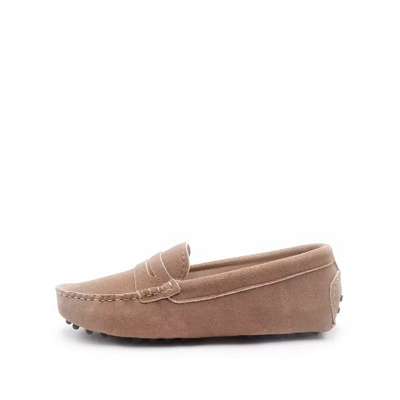 Mocassin Été Femme en Daim et Cuir - Kaki