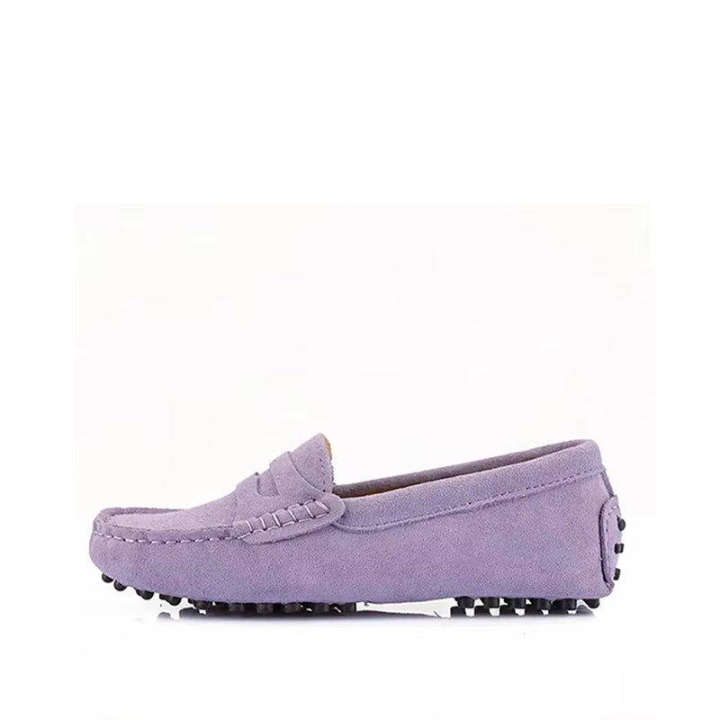 Mocassin Été Femme en Daim et Cuir - Lavande